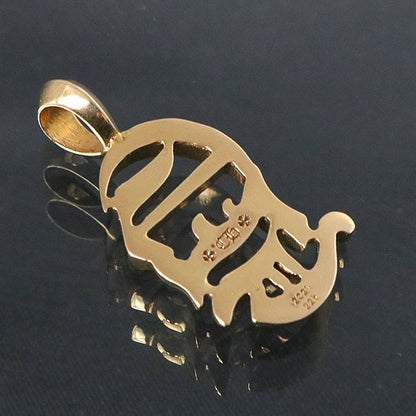 CHROME HEARTS 22K Vertical Logo Pendant Charm Size ONE Gold