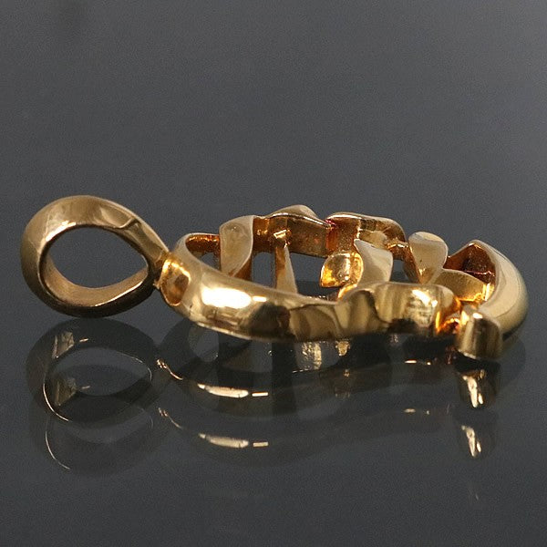 CHROME HEARTS 22K Vertical Logo Pendant Charm Size ONE Gold