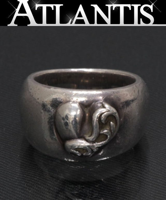 CHROME HEARTS Heart In Band Ring Silver SV925 Size US 7