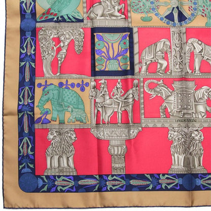 HERMES Carré 90 "TORANA" Silk Scarf Red Size ONE SIZE