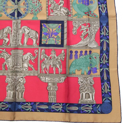 HERMES Carré 90 "TORANA" Silk Scarf Red Size ONE SIZE
