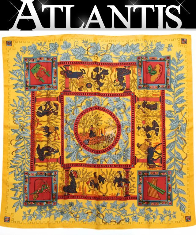 HERMES Carré 90 Silk "Musique des Dieux" Scarf Size ONE SIZE