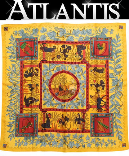 HERMES Carré 90 Silk "Musique des Dieux" Scarf Size ONE SIZE
