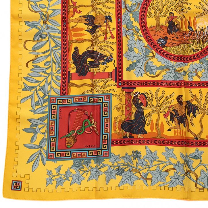 HERMES Carré 90 Silk "Musique des Dieux" Scarf Size ONE SIZE