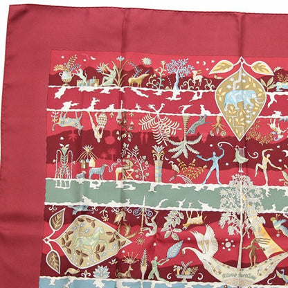 HERMES Carré 90 "River fertiles" Scarf Red Size ONE SIZE
