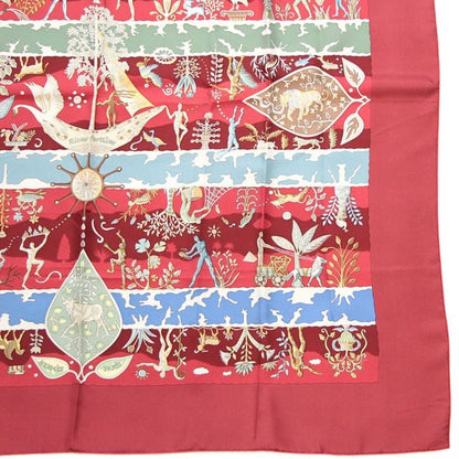 HERMES Carré 90 "River fertiles" Scarf Red Size ONE SIZE