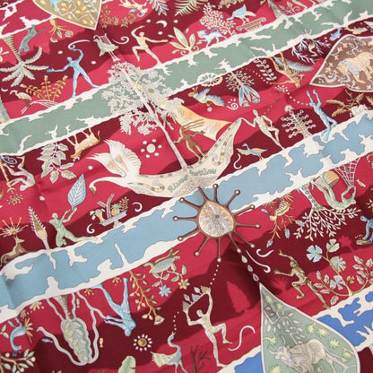 HERMES Carré 90 "River fertiles" Scarf Red Size ONE SIZE