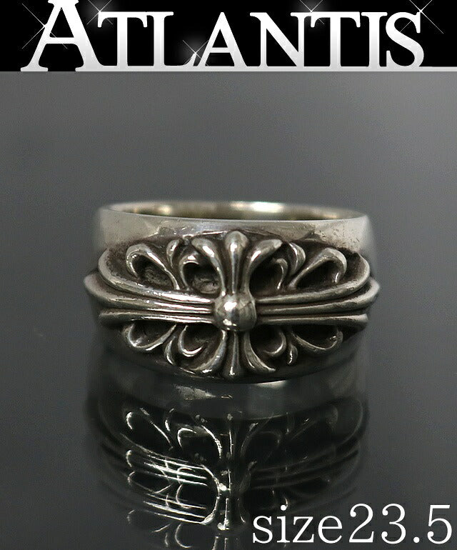 CHROME HEARTS Floral Cross Silver Ring Size ONE SIZE