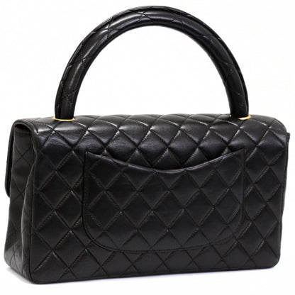 CHANEL Matelassé Top Handle Handbag Black Size ONE SIZE
