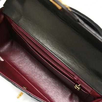 CHANEL Matelassé Top Handle Handbag Black Size ONE SIZE