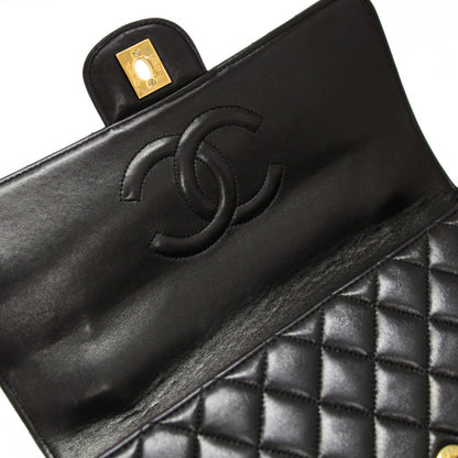 CHANEL Matelassé Top Handle Handbag Black Size ONE SIZE