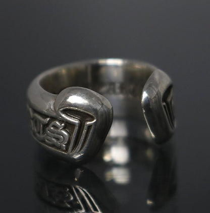 CHROME HEARTS Small Scroll Label Ring SV925 Size ONE SIZE