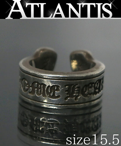 CHROME HEARTS Large Scroll Label Ring SV925 Size ONE SIZE