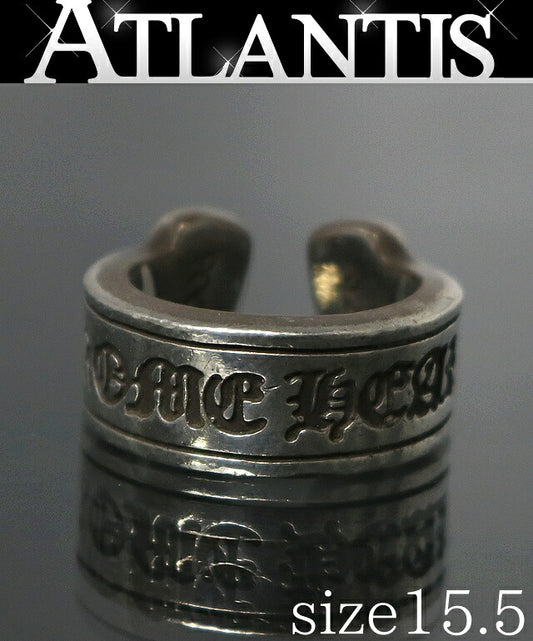 CHROME HEARTS Large Scroll Label Ring SV925 Size US 7.5