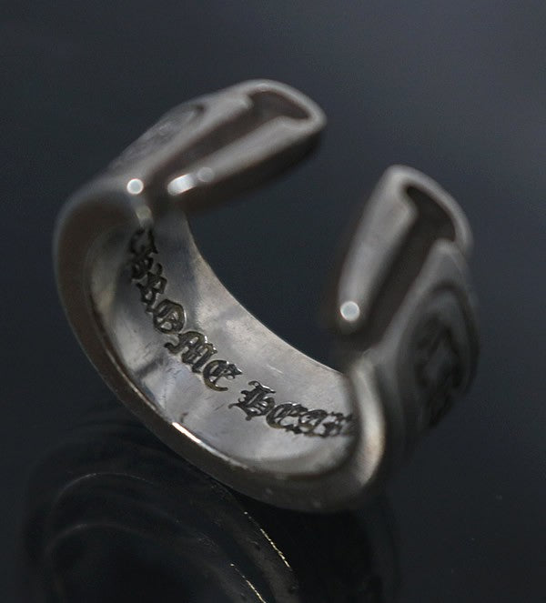 CHROME HEARTS Large Scroll Label Ring SV925 Size ONE SIZE