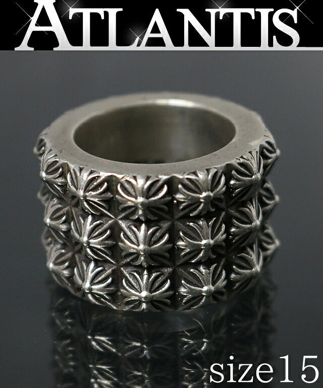 CHROME HEARTS Triple Petepunk Ring Silver Size ONE SIZE