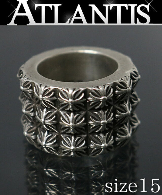 CHROME HEARTS Triple Petepunk Ring Silver Size US 7.5