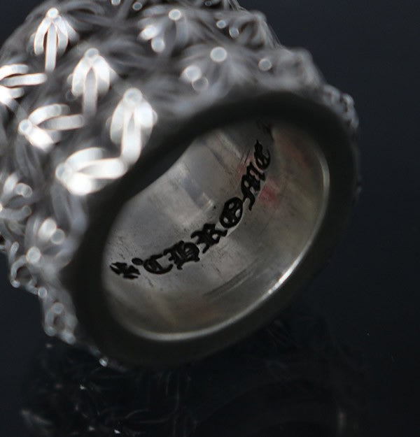 CHROME HEARTS Triple Petepunk Ring Silver Size ONE SIZE