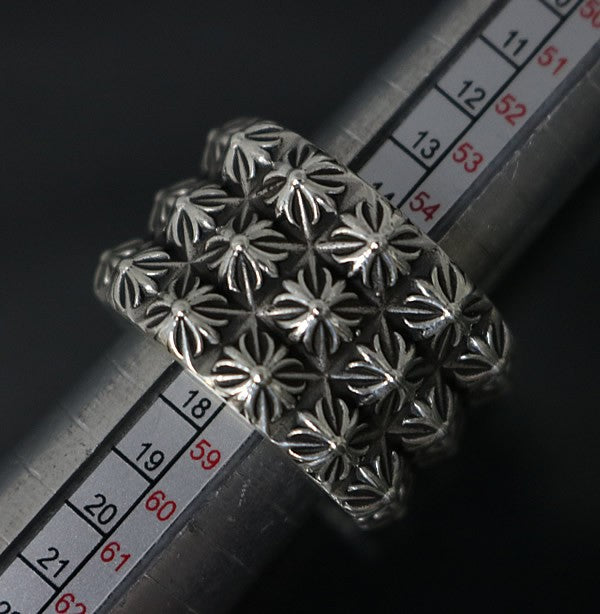 CHROME HEARTS Triple Petepunk Ring Silver Size ONE SIZE