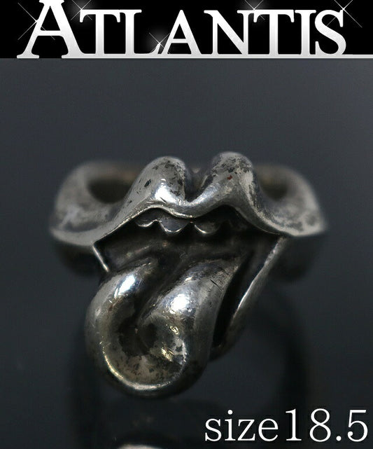 CHROME HEARTS Lip & Tongue Medium Ring Silver Size US 9
