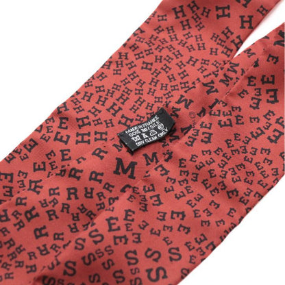 HERMES Alphabet Logo Silk Twilly Scarf Red