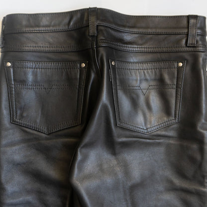 Kadoya Leather Pants Black Size 36