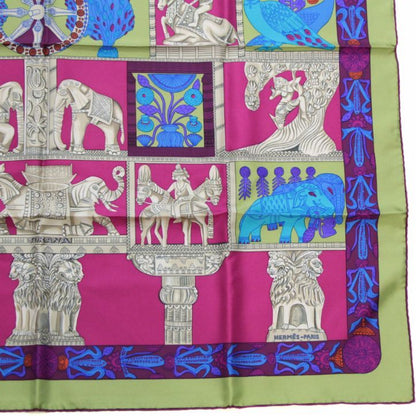 HERMES Torana Carré 90 Silk Scarf Green Size ONE SIZE