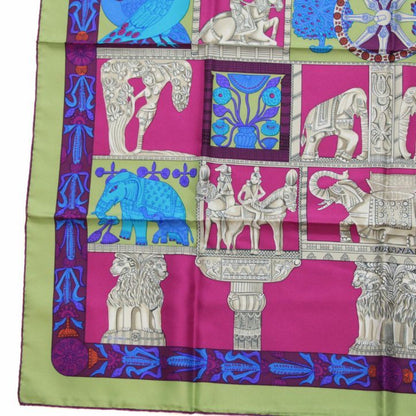 HERMES Torana Carré 90 Silk Scarf Green Size ONE SIZE