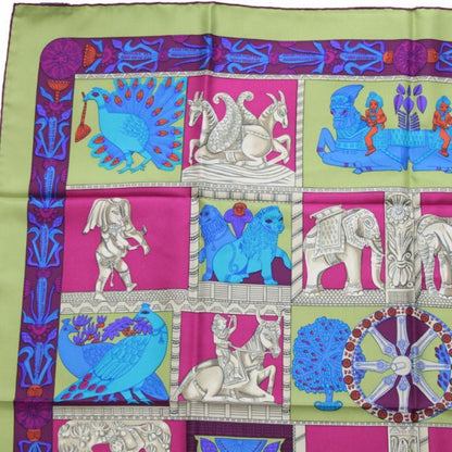 HERMES Torana Carré 90 Silk Scarf Green Size ONE SIZE
