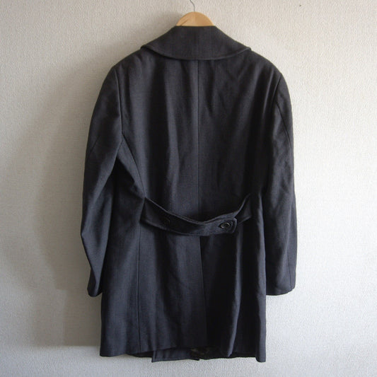 Armani Collezioni Tweed Double Chester Coat Gray Size 50