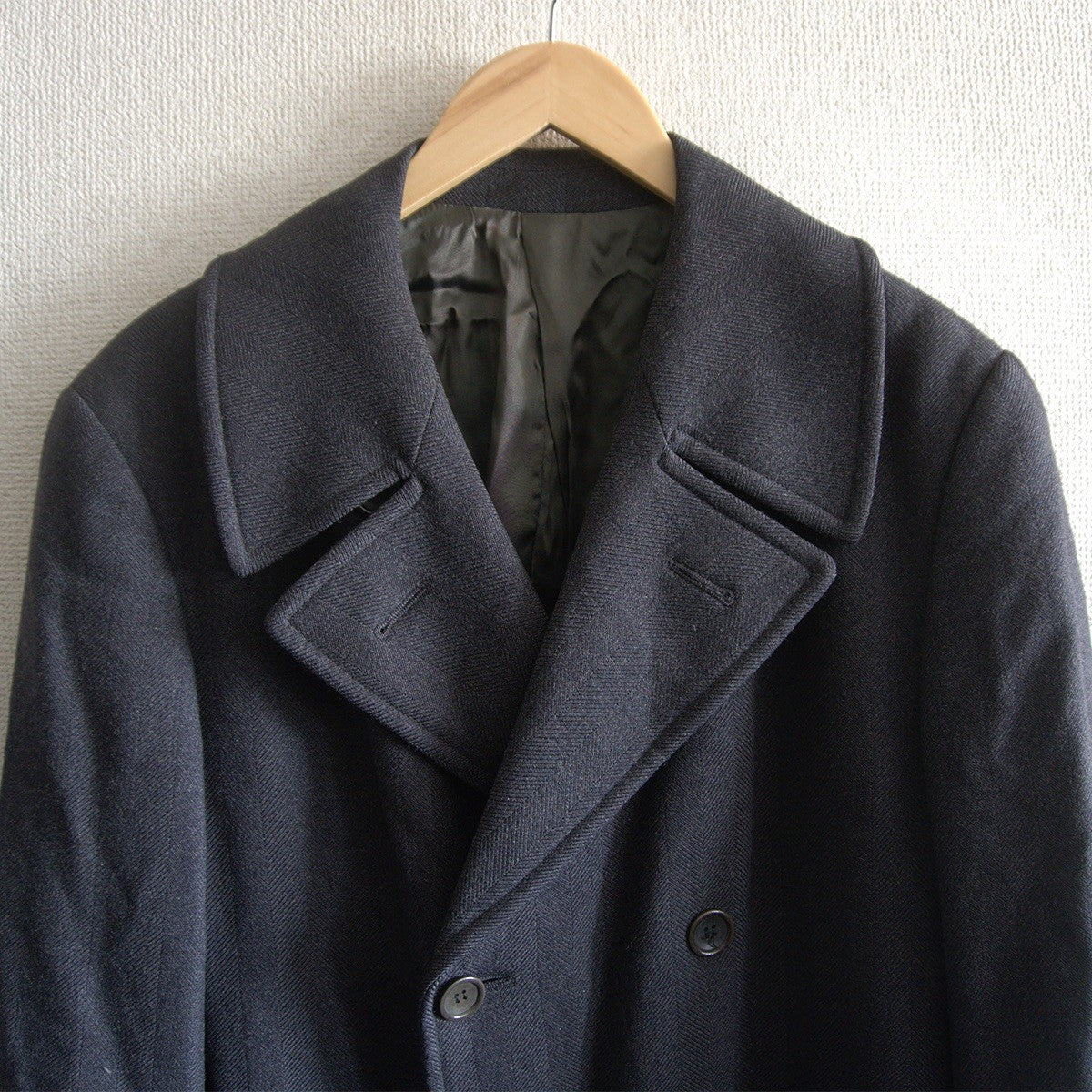 Armani Collezioni Tweed Double Chester Coat Gray Size 50