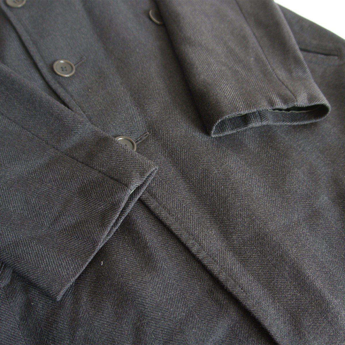 Armani Collezioni Tweed Double Chester Coat Gray Size 50