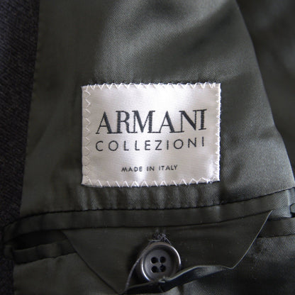 Armani Collezioni Tweed Double Chester Coat Gray Size 50