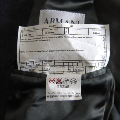 Armani Collezioni Tweed Double Chester Coat Gray Size 50