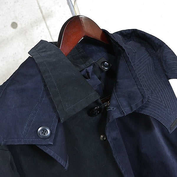 SACAI x TEN-C Navy Balmacaan Coat Size 48