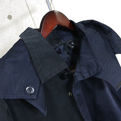 SACAI x TEN-C Navy Balmacaan Coat Size 48