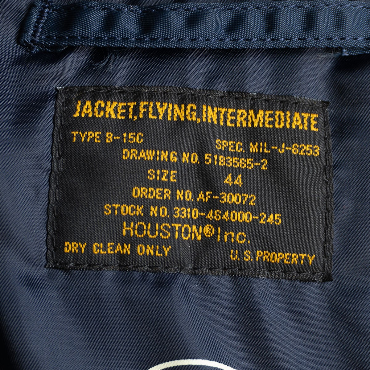 HOUSTON B-15C FLIGHT JACKET Size 44