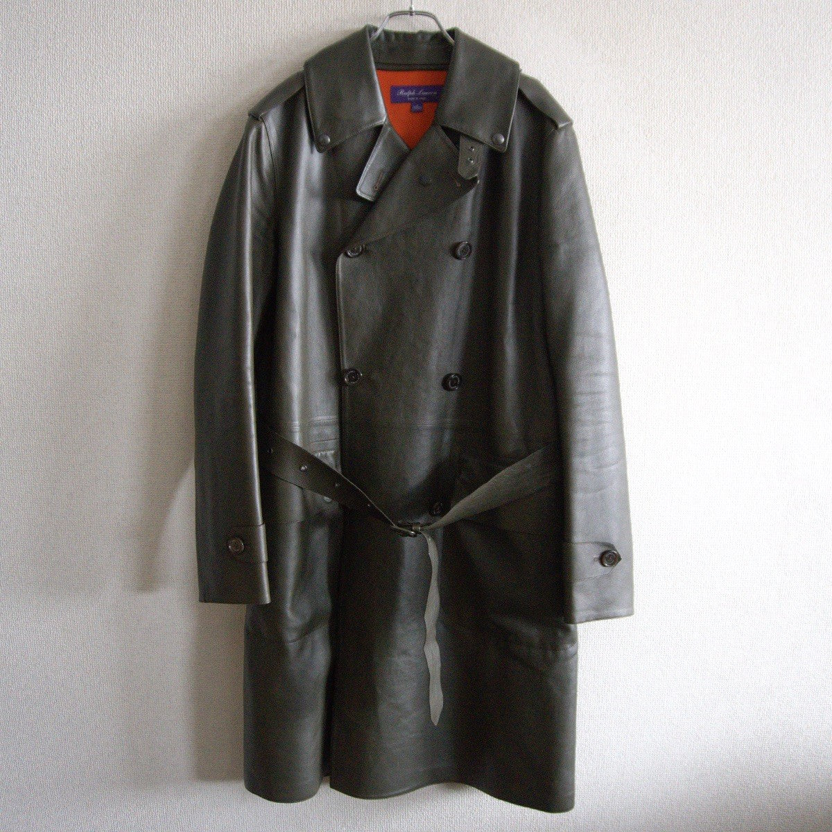 Ralph Lauren Purple Label Sheep Leather Trench Coat Size S