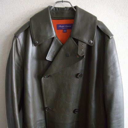 Ralph Lauren Purple Label Sheep Leather Trench Coat Size S