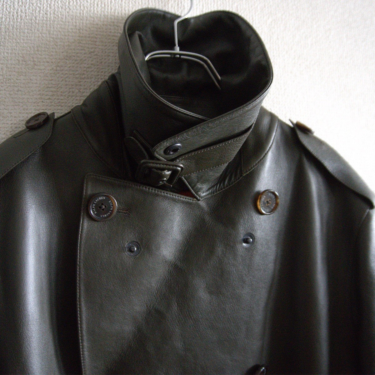 Ralph Lauren Purple Label Sheep Leather Trench Coat Size S