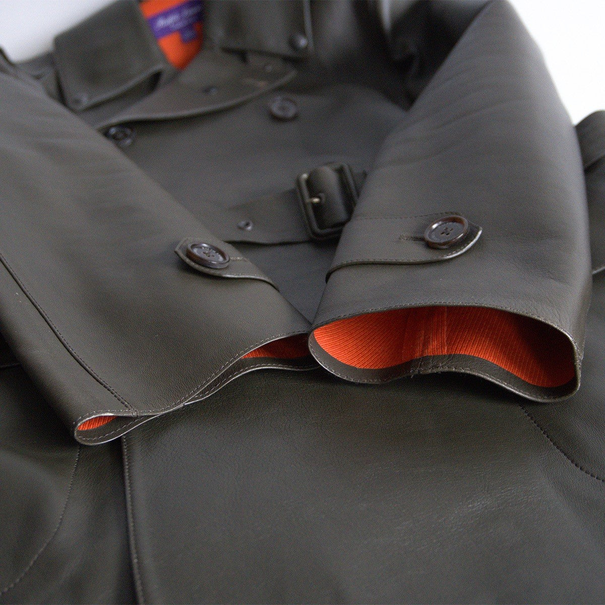 Ralph Lauren Purple Label Sheep Leather Trench Coat Size S