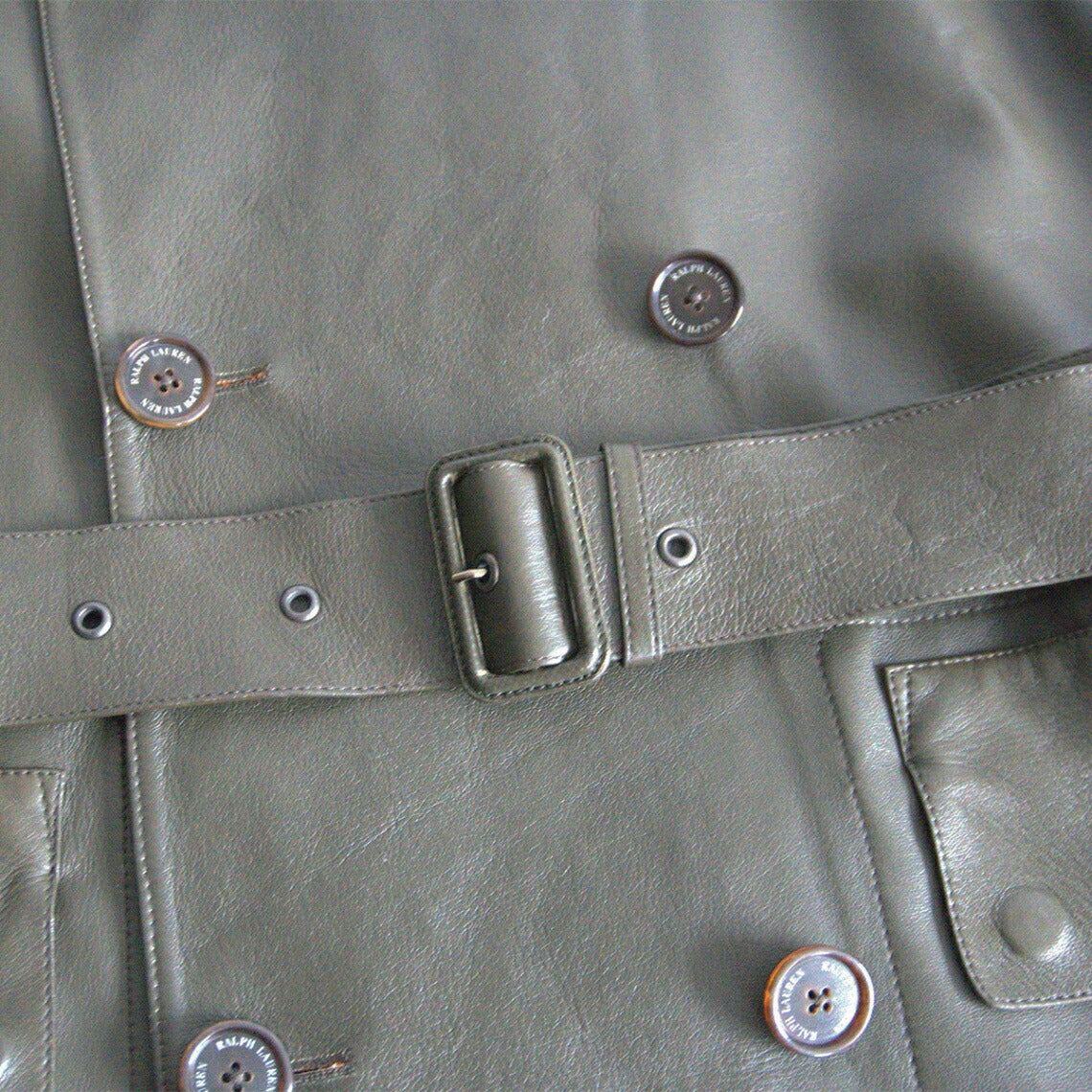 Ralph Lauren Purple Label Sheep Leather Trench Coat Size S