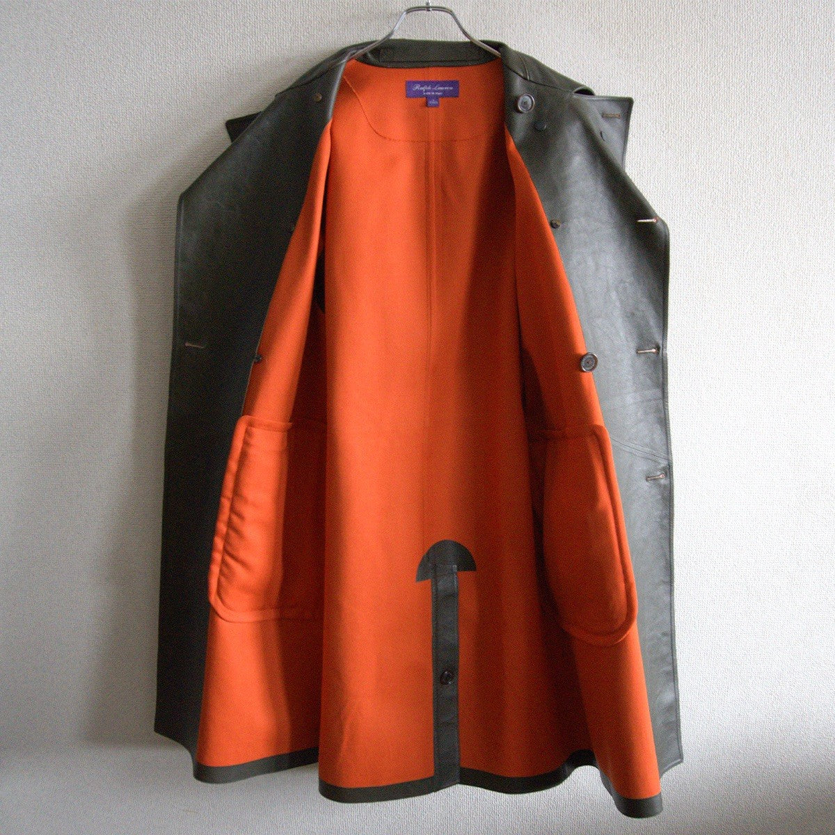Ralph Lauren Purple Label Sheep Leather Trench Coat Size S