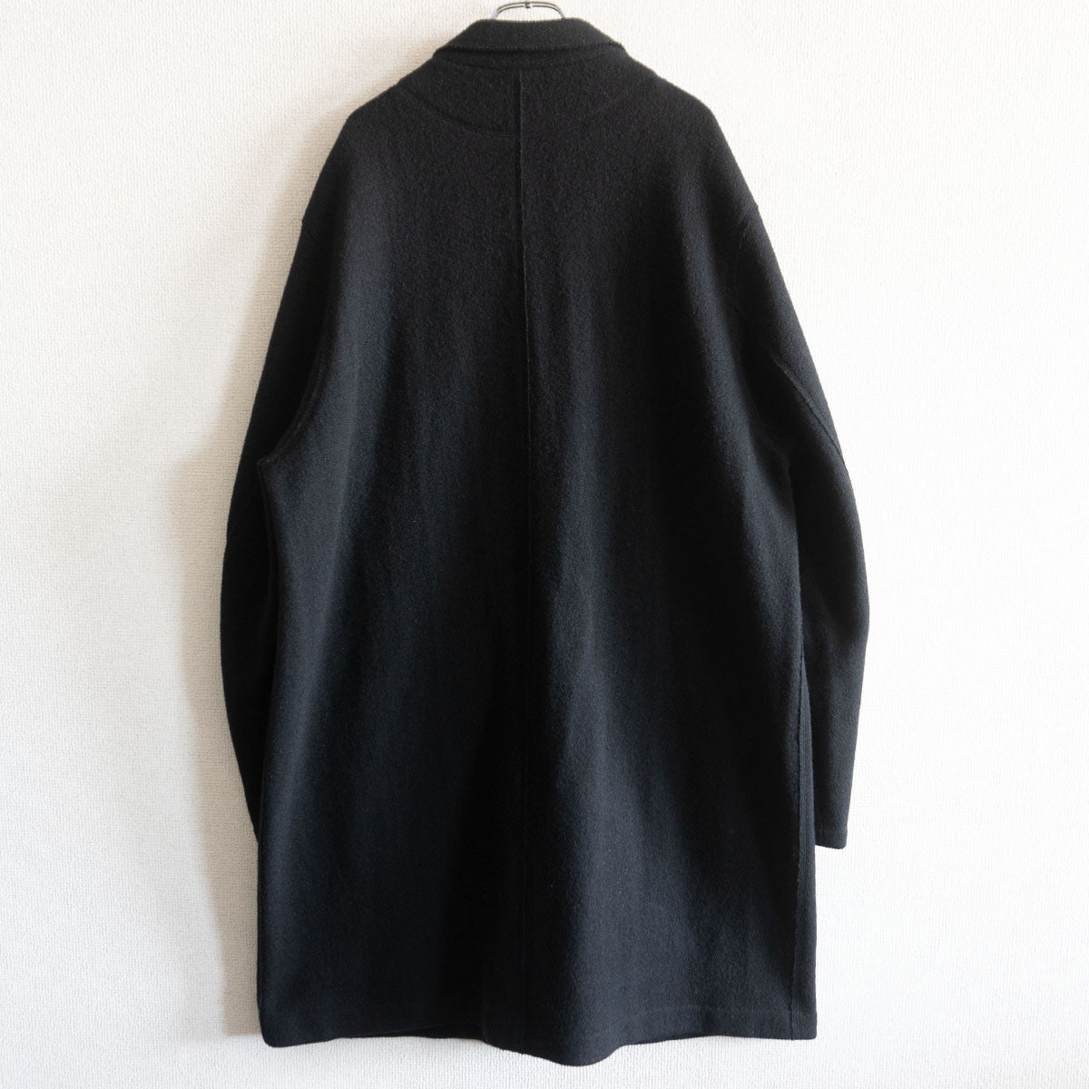 Y's for Men Wool Long Balmacaan Coat Black Size XXL