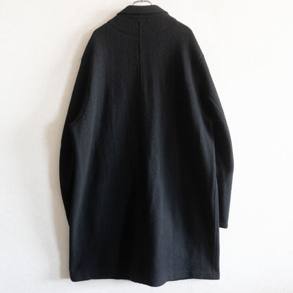 Y's for Men Wool Long Balmacaan Coat Black Size XXL