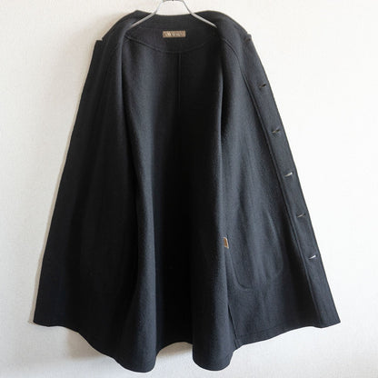 Y's for Men Wool Long Balmacaan Coat Black Size XXL
