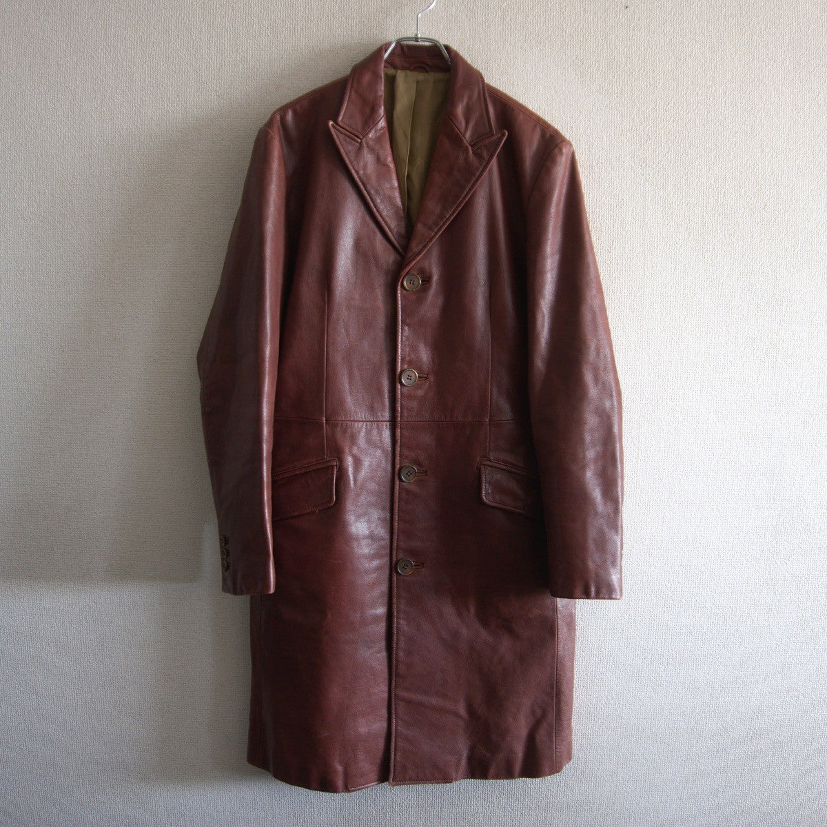 Tornado Mart Buffalo Leather Long Coat Size L
