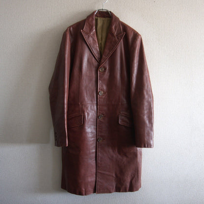 Tornado Mart Buffalo Leather Long Coat Size L