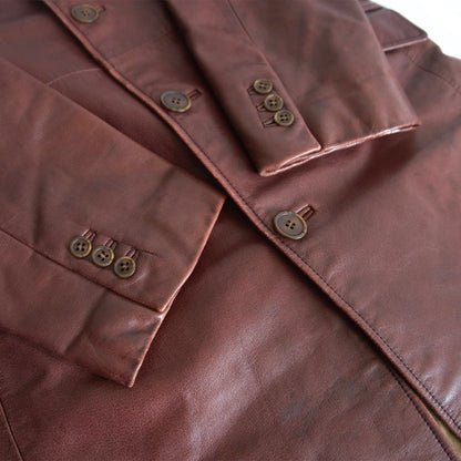 Tornado Mart Buffalo Leather Long Coat Size L