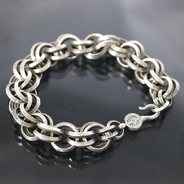 CHROME HEARTS 2 Double B Ring Silver Bracelet Size ONE SIZE